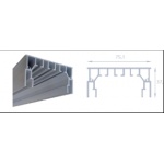 Aluminum cornice Gardina, 3 rows, U type, with hooks