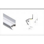 Floating aluminum profile Fly 02 2m (with cast in parts for locks)