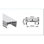 Profile for light line, wide 5 cm, LINE 50(with cast in for locks)