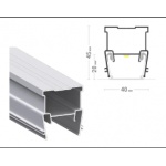 Profile for light line, average 3 cm, LINE 30 (with cast in for locks)